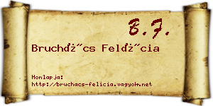 Bruchács Felícia névjegykártya